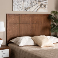 Baxton Studio MG9746-Ash Walnut-HB-Full Baxton Studio Monroe Modern Transitional and Rustic Ash Walnut Finished Wood Full Size Headboard